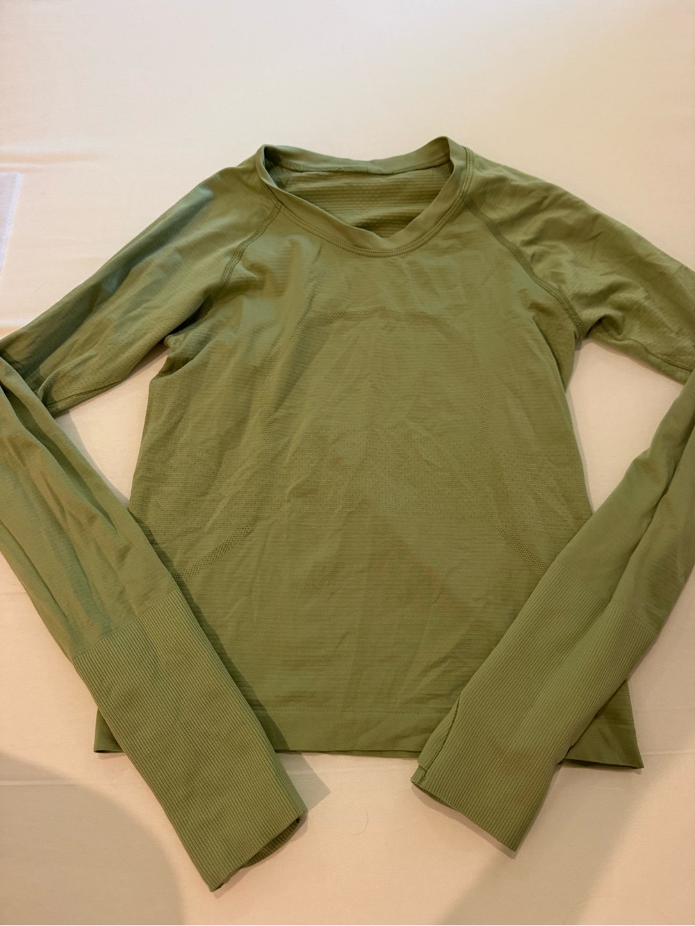 lululemon athletica Olive Green Long Sleeve Crew Top